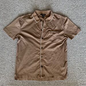 Banana Republic Men's Polo Luxe Touch Performance M Brown Short Sleeve